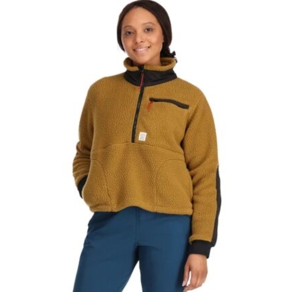 Topo designs mountain tan fleece pullover size small - Picture 1 of 9